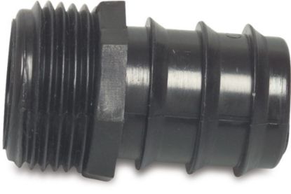 Afbeeldingen van Slangtule PP zwart ½"X25MM buitendraad/barbed 4bar