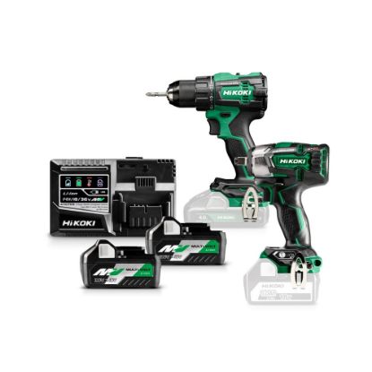 Afbeeldingen van HIKOKI KC18DE WDZ, DS18DE ACCU BOOR-SCHROEFMACHINE 70 Nm en WR18DBDL2  ACCU MOERAANZETTER 1/2" 18V, BL, 305 Nm, IP56, MV, 2x MV-A [36V 2,5Ah/18V 5,0Ah] in HSC III 