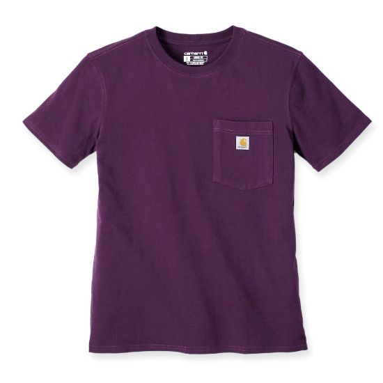 Afbeeldingen van CARHARTT T-shirt workwear met zak dames 103067 eggplant L