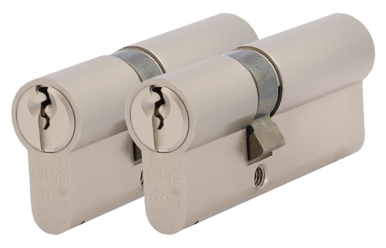 Afbeeldingen van OXLOC Profielcilinder dubbel O5 vernikkeld 35/45MM P2 SKG**