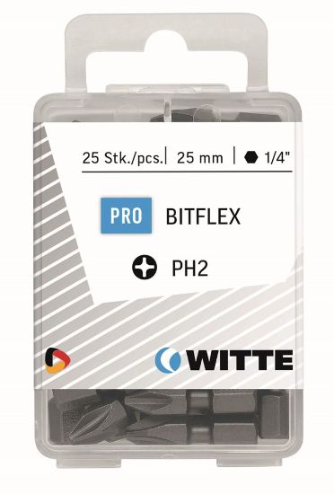 Afbeeldingen van WITTE Bitset ¼" 25x FLEX PH1 25MM