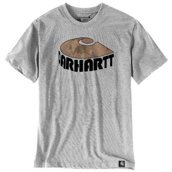 Afbeeldingen van CARHARTT T-shirt Camo C grafische print 106155 heather grey S