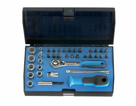 Afbeeldingen van GEDORE Dopsleutelset ¼" D 20 KMU-20 UD-IN-IS-PH-PZ-TX 37x