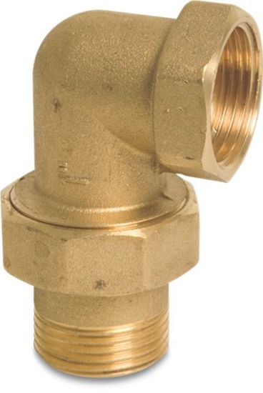Afbeeldingen van PROFEC Radiator kniekoppeling 90° nr.956 messing type conisch ½" binnendraad/buitendraad 40bar