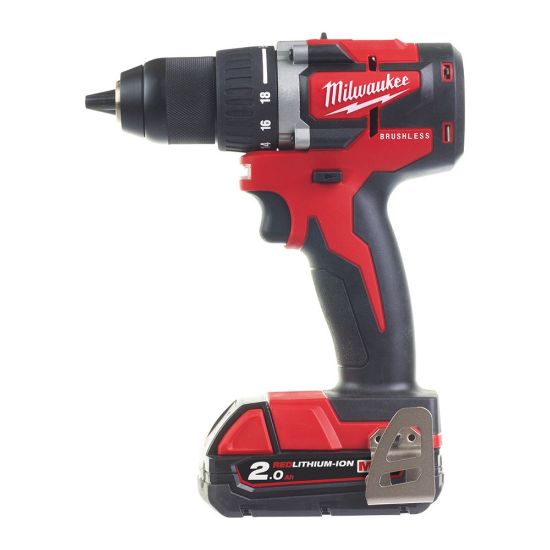 Afbeeldingen van MILWAUKEE Accu boorschroefmachine compact M18CBLDD-202C koolborstelloos