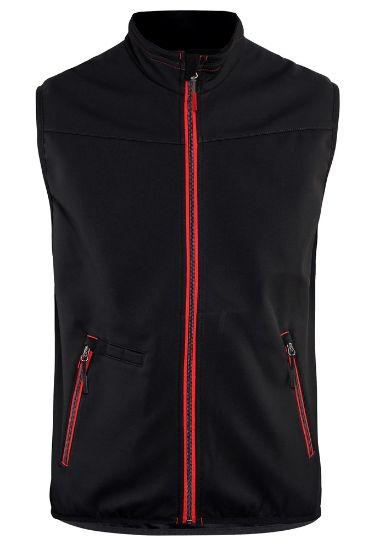 Afbeeldingen van BLÅKLÄDER Softshell bodywarmer 3850 zwart/rood S