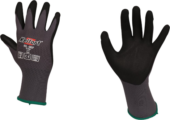 Afbeeldingen van KELFORT Werkhandschoen KEL-GRIP N-FOAM zwart/grijs EN388