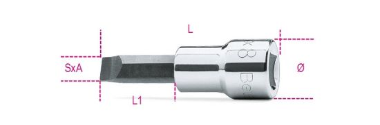 Afbeeldingen van BETA Schroevendraaierdop ⅜" sleuf 910LP 1,6X9