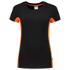 Afbeeldingen van TRICORP T-shirt bi-colour dames 102003 zwart/oranje L