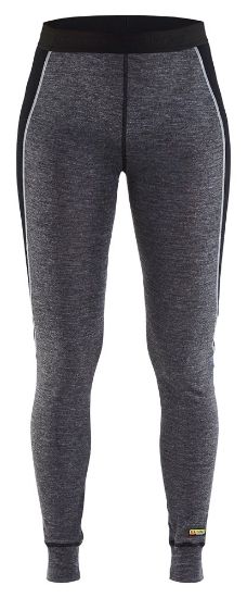 Afbeeldingen van BLÅKLÄDER Lange onderbroek dames 100% merino WARM 7201 medium grijs/zwart XS