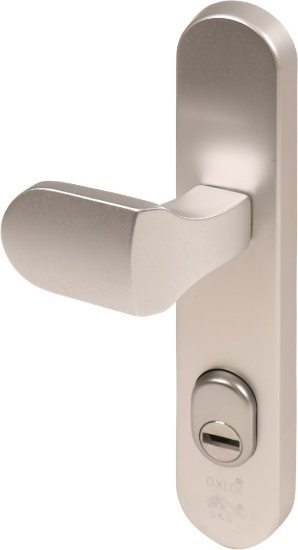 Afbeeldingen van OXLOC Veiligheidslangschild deurduwer + kerntrekbeveiliging + profielcilinder aluminium ovaal PC85