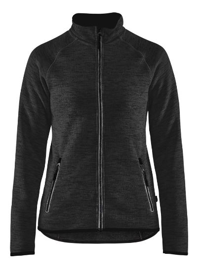 Afbeeldingen van BLÅKLÄDER Gebreid vest dames 4912 antraciet/wit 2XL