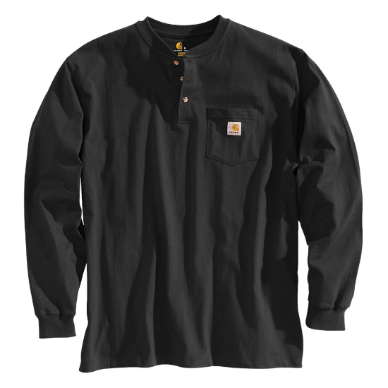 Afbeeldingen van CARHARTT Henley shirt met zak K128 zwart M