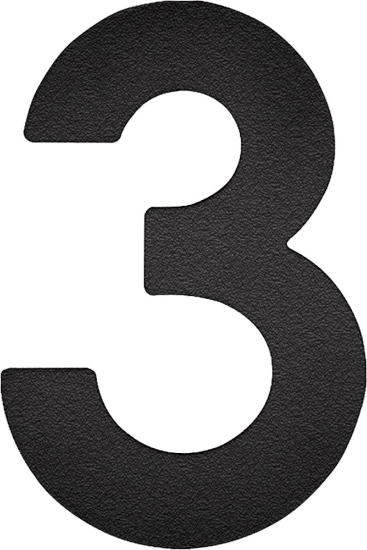 Afbeeldingen van OXLOC Huisnummer RVS zwart cijfer nr. 3