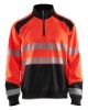 Afbeeldingen van BLÅKLÄDER Sweater met halve rits 3556 High Vis rood/zwart S
