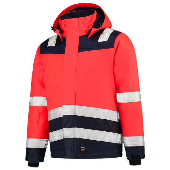 Afbeeldingen van TRICORP Parka Midi High Vis bi-colour 403023 fluor rood/inkt 2XL