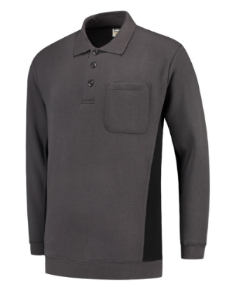Afbeeldingen van TRICORP Polosweater bi-colour met borstzak 302001 donkergrijs/zwart 5XL