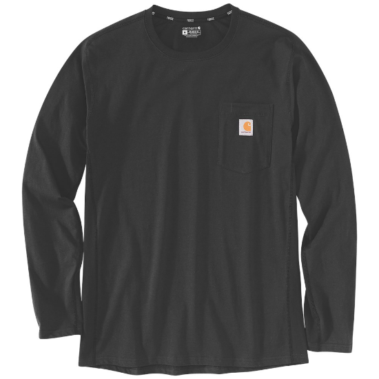 Afbeeldingen van CARHARTT T-shirt lange mouwen Force Flex Pocket 104617 zwart 2XL