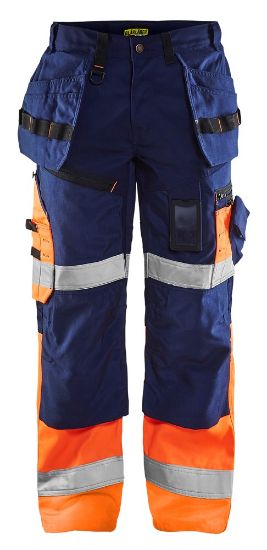 Afbeeldingen van BLÅKLÄDER Werkbroek X1500 1508 marineblauw/High Vis oranje C146