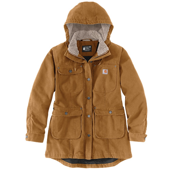 Afbeeldingen van CARHARTT Jas weathered duck loose fit dames 105512 bruin XS
