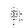 Afbeeldingen van AXA Scharnier TGS 2,5x2,5 63X63MM