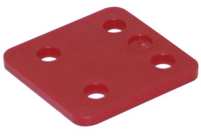 Afbeeldingen van GEBR. BODEGRAVEN Drukplaat KS zonder sleuf rood 5MM 70X70MM