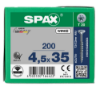 Afbeeldingen van SPAX Spaanplaatschroef verzonkenkop WIROX deeldraad T20 4,5X35MM