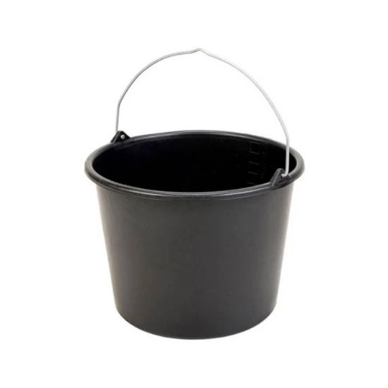 Afbeeldingen van GRIPLINE Bouwemmer 12L zwart met hengsel