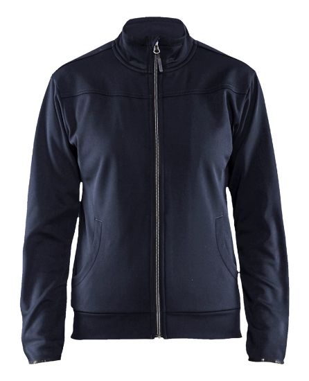 Afbeeldingen van BLÅKLÄDER Sweatshirt service dames met rits 3394 donker marineblauw/zwart L