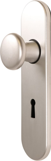 Afbeeldingen van OXLOC Knopschild knop + profielcilinder Parijs aluminium SL56