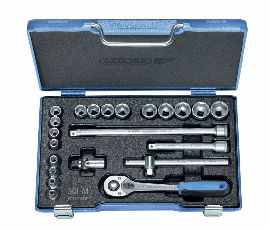 Afbeeldingen van GEDORE Dopsleutelset ⅜" 30 HMU-10 zeskant 6-22MM 22x