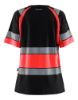 Afbeeldingen van BLÅKLÄDER T-shirt dames 3410 zwart/High Vis rood 2XL