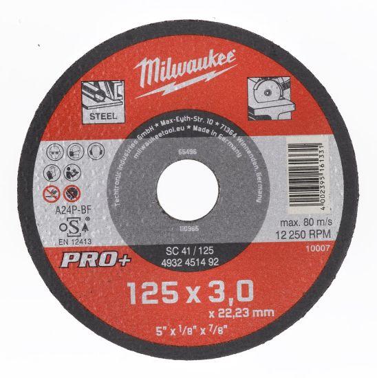 Afbeeldingen van MILWAUKEE Doorslijpschijf metaal PRO+ SC41 125X3MM
