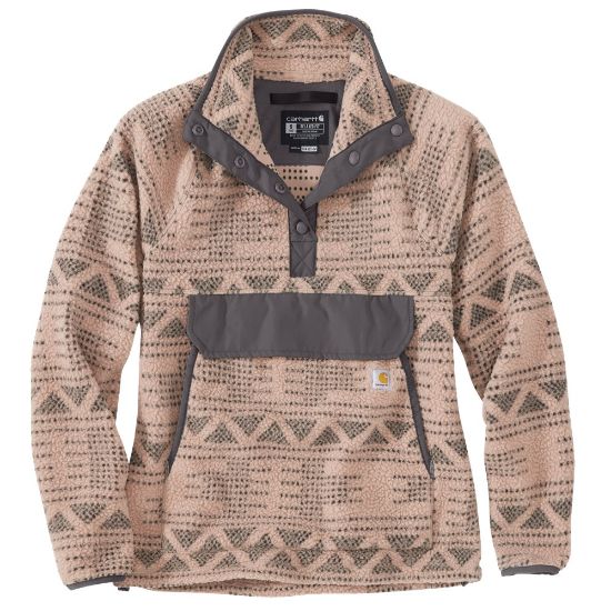 Afbeeldingen van CARHARTT Pullover fleece relaxed fit dames 104922 warm taupe geo aztec M