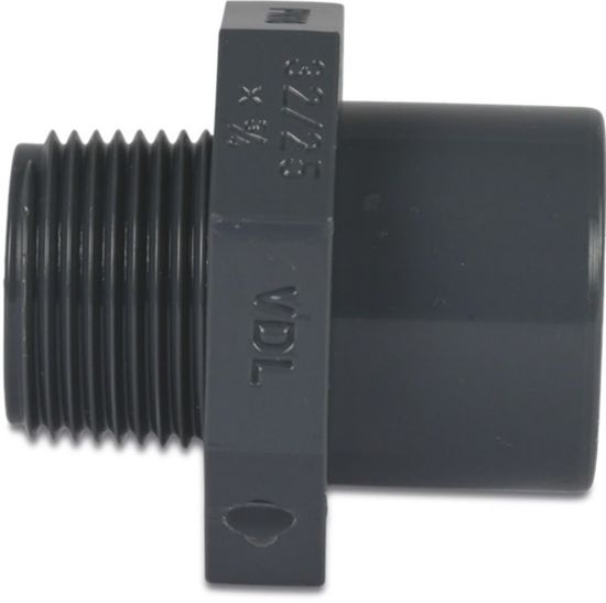 Afbeeldingen van VDL Puntstuk PVC-U grijs 25/32MMX1" 16bar