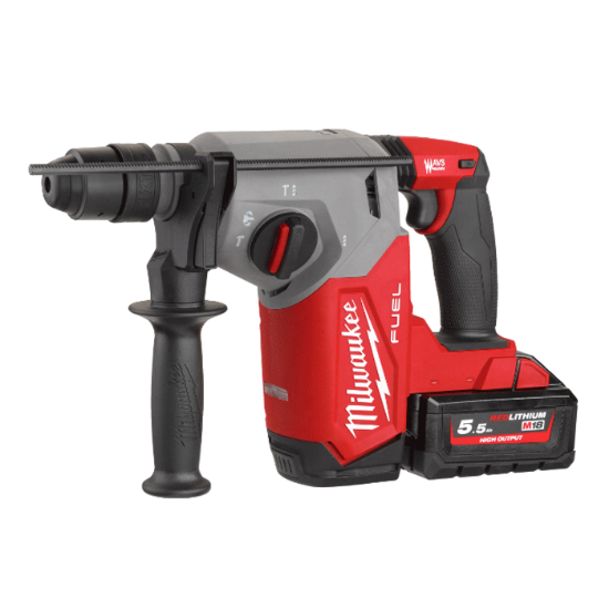 Afbeeldingen van MILWAUKEE Accu combihamer M18FHX-552X SDS-Plus 4-standen met FIXTEC