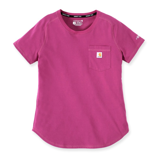 Afbeeldingen van CARHARTT T-shirt met zak dames 105415 magenta agate S