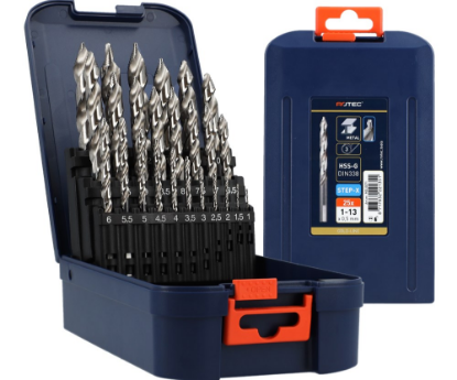 Afbeeldingen van ROTEC Metaalborenset 104 DIN338 STEP-X 25x 1-13MM