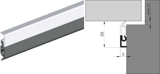 Afbeeldingen van KELFORT Tochtprofiel opbouw aluminium