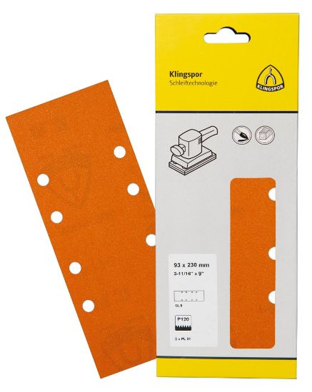Afbeeldingen van Schuurpapiervel PL31B 93X230MM K240 stansvorm GL9 in DIY verpakking