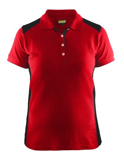 Afbeeldingen van BLÅKLÄDER Poloshirt piqué dames 3390 rood/zwart S