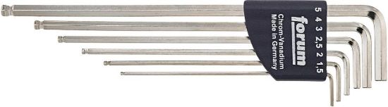 Afbeeldingen van FORUM Inbussleutelset kogelkop DIN911L 1,5-5MM 6x