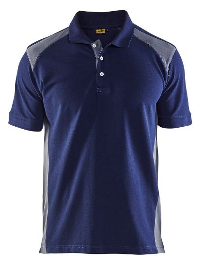 Afbeeldingen van BLÅKLÄDER Poloshirt piqué 3324 marineblauw/grijs XS