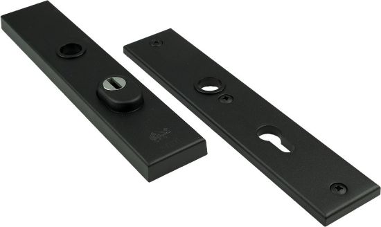 Afbeeldingen van OXLOC Veiligheidslangschild kerntrekbeveiliging + profielcilinder recht zwart