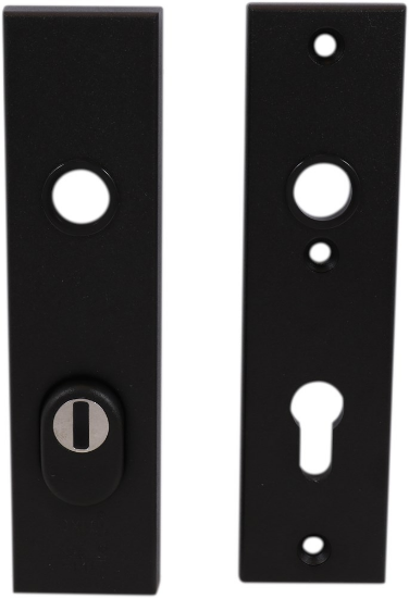 Afbeeldingen van OXLOC Veiligheidskortschild kerntrekbeveiliging + krukgat aluminium zwart PC72