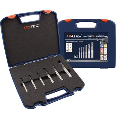 Afbeeldingen van ROTEC Frezenset VHM 645 VARIO 6-delig 4-12MM ABS