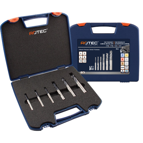 Afbeeldingen van ROTEC Frezenset VHM 645 VARIO 6-delig 4-12MM ABS