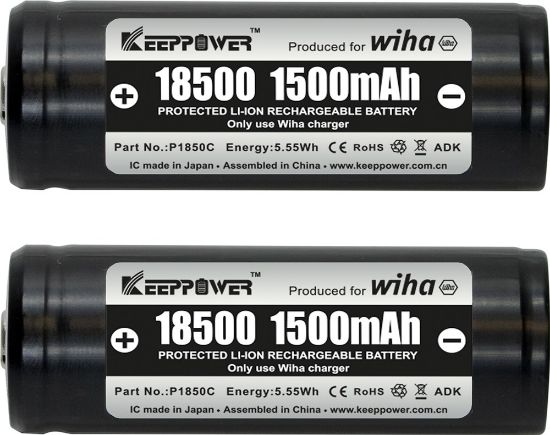 Afbeeldingen van WIHA Accuset Li-ion 18500 oplaadbaar 1500mAh 2x
