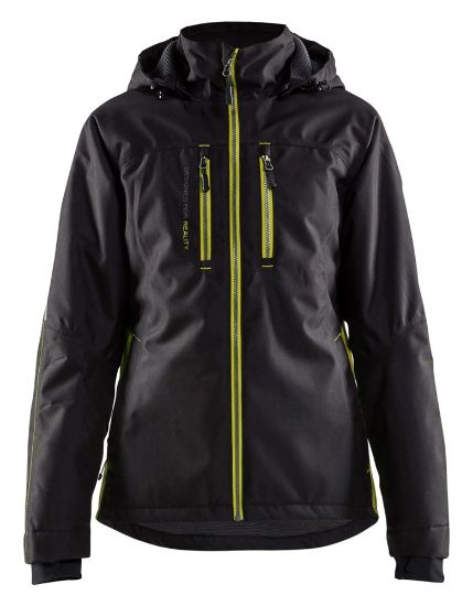 Afbeeldingen van BLÅKLÄDER Winterjas lichtgewicht dames 4972 zwart/High Vis geel XS