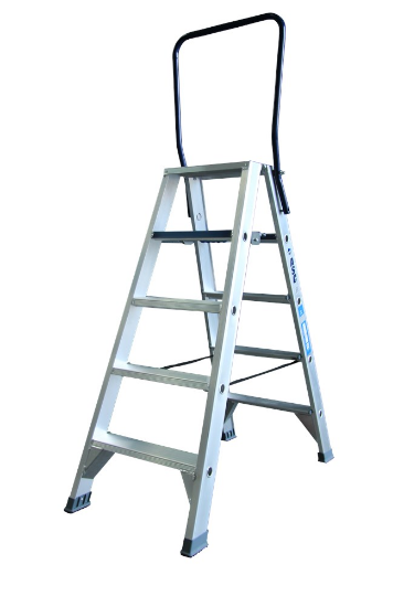Afbeeldingen van ASC Dubbele trap 5 treden met beugel 1,25M stahoogte